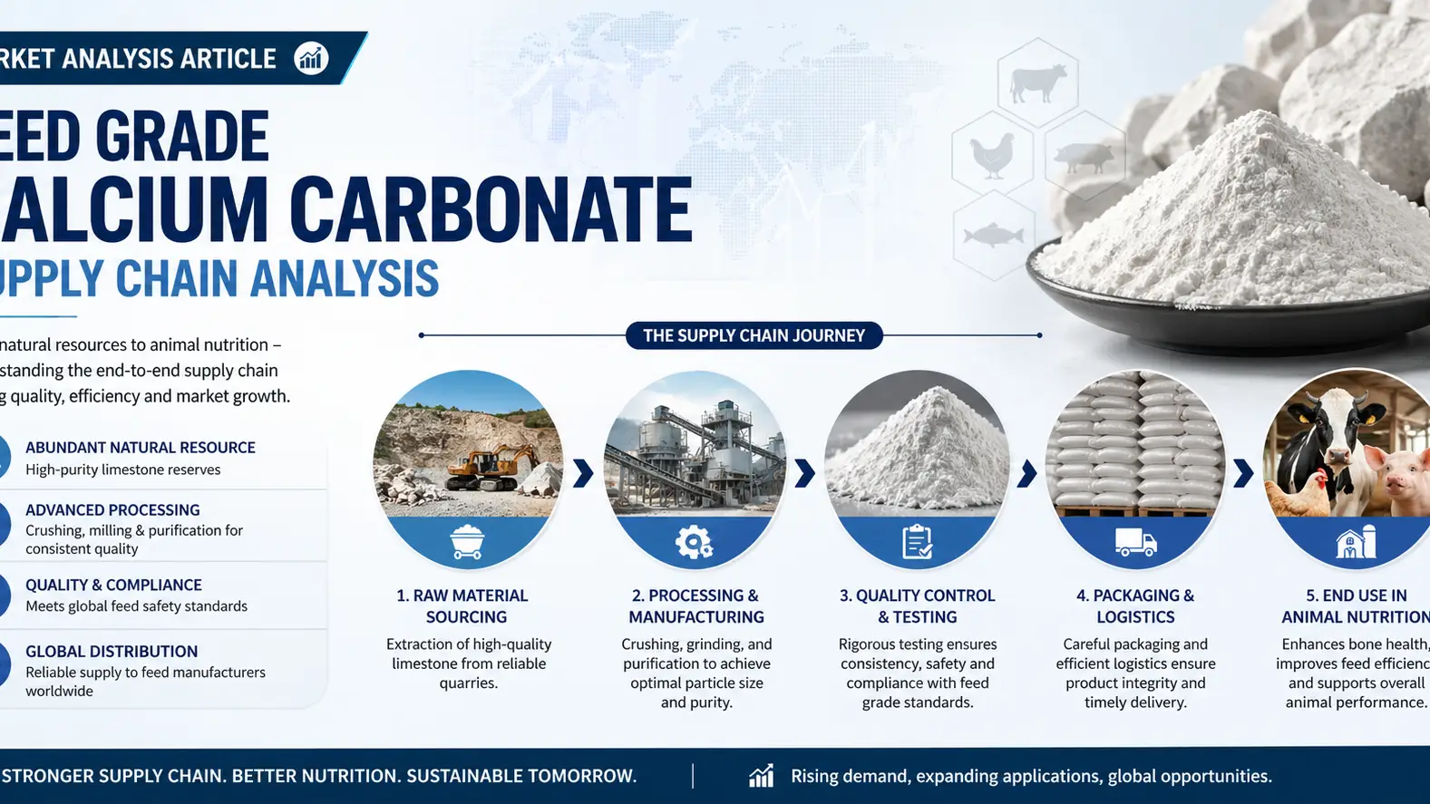 Feed Grade Calcium Carbonate Demand and Buyer Trends in Global Livestock Markets