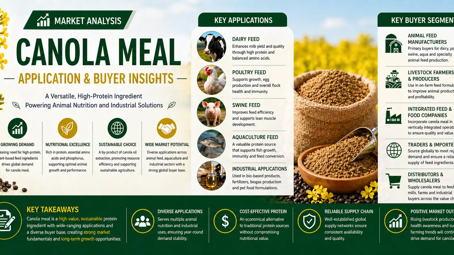 Canola Meal Market 2026: Applications, Buyers & Global Demand Dynamics