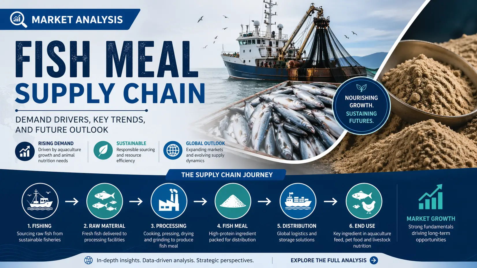 Perspectivas de la cadena de suministro de harina de pescado para 2026: flujos comerciales, precios y tendencias de producción